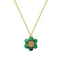 Daisy Flower Pendant Necklace In Green Pearl, thumbnail 2 of 4