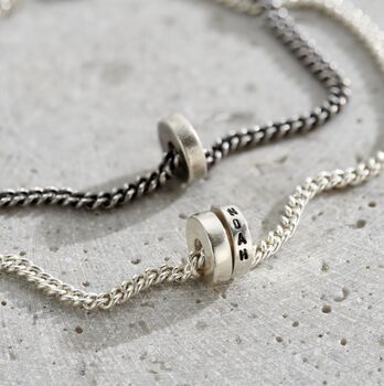 Mens Personalised Mini Spinning Disc Bracelet, 2 of 7