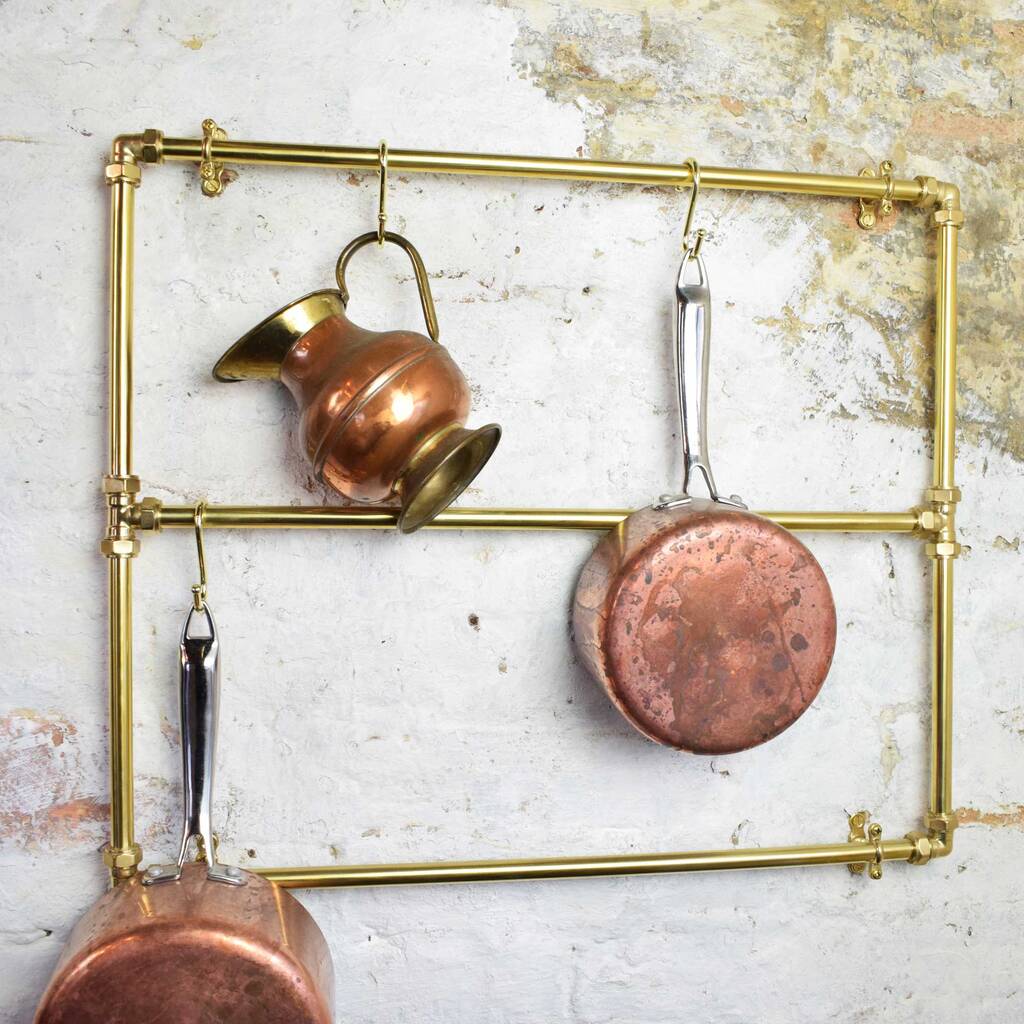 Brass Pot And Pan Rack Wall Mounted, 1 of 6