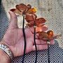Set Of Three Mini Copper Dahlia Garden Planter Stakes, thumbnail 7 of 9