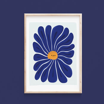 A3 Sad/ Happy Blue Flower Pink Print, 4 of 5