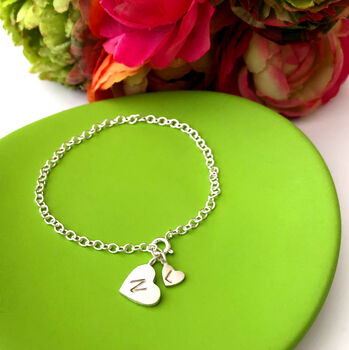 Mother And Child Initial Heart Bracelet, 7 of 12