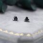 Trillion Cut Mystic Black Cz Stud Earrings, thumbnail 7 of 12