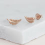 Feather Stud Earrings In Silver Or Gold/Rose Vermeil, thumbnail 5 of 6
