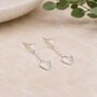 Sterling Silver Double Heart Stud Drop Earrings, thumbnail 1 of 4