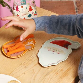 Set Of Two Ceramic Santa And Reindeer Treat Plates, 2 of 6