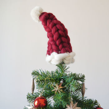 Knitted Santa Hat Tree Topper, 2 of 6