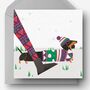 Pack Of Five Christmas Sausage Dog Charity Cards, thumbnail 2 of 5