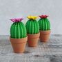 Mini Origami Paper Cactus With Colourful Paper Flower, thumbnail 2 of 5
