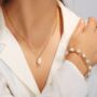 Gold Plated Baroque Freshwater Pearl Paperclip Neckalce, thumbnail 1 of 5