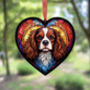 Cavalier King Charles Spaniel Stained Glass Effect Heart Suncatcher, thumbnail 4 of 6
