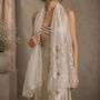 Gold Trim Floral Embroidered Occasion Shawl, thumbnail 1 of 6