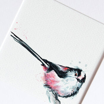 Inky Long Tailed Tit Illustration Print, 2 of 11