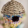 Grass And Recycled Sari Acorn Birdhouse, thumbnail 2 of 2