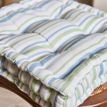 Pastel Stripe Organic Cotton Chair Cushions, 4 of 5