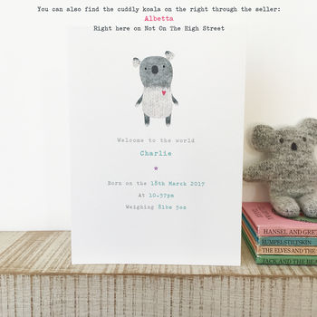 Personalised First Birthday Or Pick Your Age Koala Card, 12 of 12
