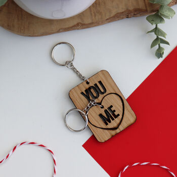 You And Me Heart Keyring Set For Valentine's Day, 3 of 7