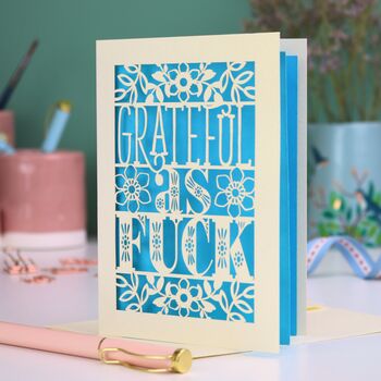 Grateful As Fuck Laser Cut Card, 4 of 6