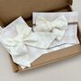 Cream Broderie Lace Hair Bow Xl, thumbnail 3 of 3