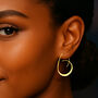 Tapered Gold Plated Sterling Silver Hoop Earrings, thumbnail 3 of 7
