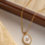 18ct Gold Plated Mother Of Pearl Oval Pendant Necklace Set, thumbnail 2 of 7