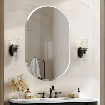 Long Oval Flat Wall Mirror, 9 of 12