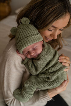 Three Piece Knitted Baby Gift Set, 3 of 11