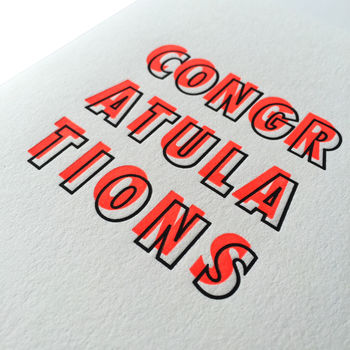 'Congratulations' Neon Letterpress Card, 3 of 3