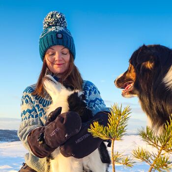 Teal Flora Nordic Knit Hat, 2 of 6
