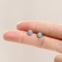 Sterling Silver 6mm Blue Opal Stud Earrings, thumbnail 7 of 12