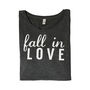 Valentine's Slogan T Shirt 'Fall In Love', thumbnail 2 of 3