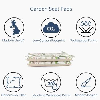 Welsh Meadow Water Resistant Garden Cushion Seat Pads, 8 of 9