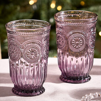 Set Of Four Vintage Colour Embossed Highball Tumblers, 6 of 9