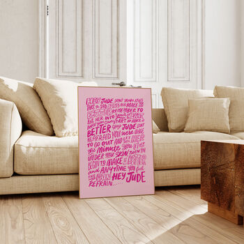 Hey Jude, Beatles Song Lyrics Wall Art, 8 of 11