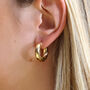 Gold Plated Or Silver Chunky Twisted Hoop Earrings, thumbnail 4 of 5