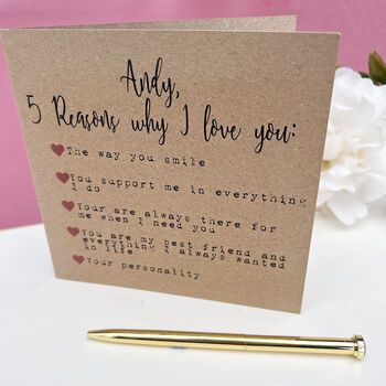 Five Reasons I Love You Valentine's Card, 2 of 4