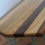 Hairpin Leg Coffee Table Long Ash Oak Walnut Stripe, thumbnail 6 of 12