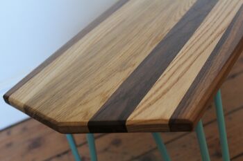 Hairpin Leg Coffee Table Long Ash Oak Walnut Stripe, 6 of 12