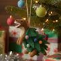 Handmade Needle Felt Tree Rex Christmas Dinosaur, thumbnail 1 of 4