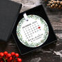 Personalised Calendar Christmas Ornament Bauble, thumbnail 3 of 3