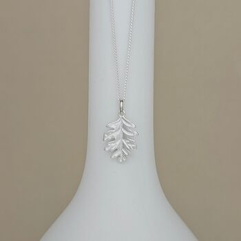 Personalised Sterling Silver Oak Leaf Necklace, 4 of 5