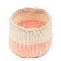 Jioni: Dusty Pink Colour Block Woven Basket, thumbnail 4 of 5