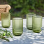 Palermo Set Of Four Green Ribbed Highball Tumblers, thumbnail 1 of 4