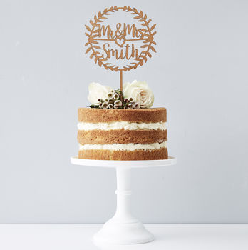 Personalised Laurel Wedding Cake Topper, 2 of 8