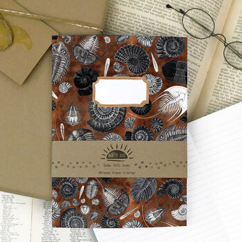 Ammonoidea Fossil Print A5 Lined And Plain Notebook Set, 2 of 7