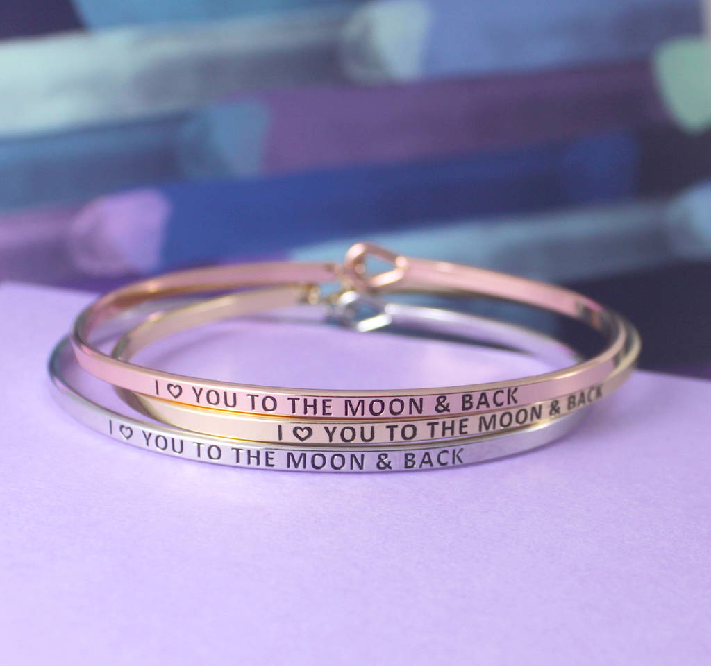 I Love You To The Moon And Back Gift Cuff Bracelet