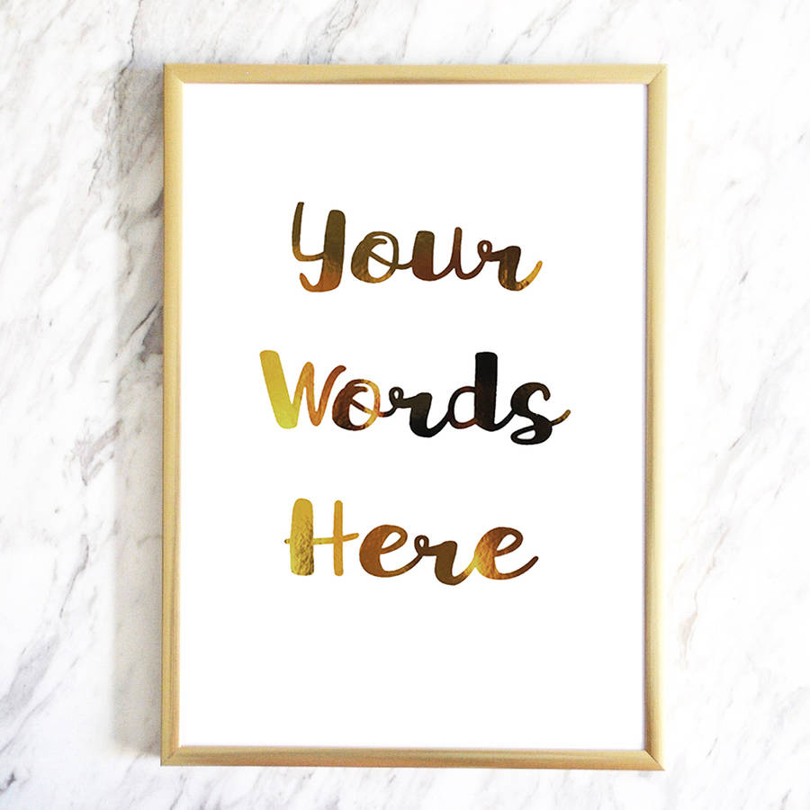 Personalised Gold Foil Print, Sentimental Gift By SkandiDesign ...