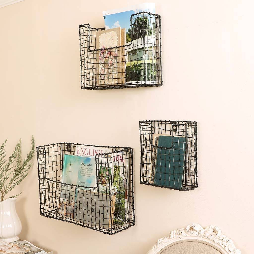 Three Wall Mounted Home Office Storage Baskets By Dibor ...