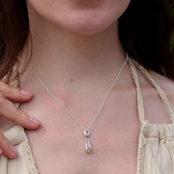 Sterling Silver Lily Flower Charm Necklace, 4 of 7