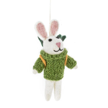 Handmade Ronnie The Rabbit Hanging Easter Decoration, 2 of 3
